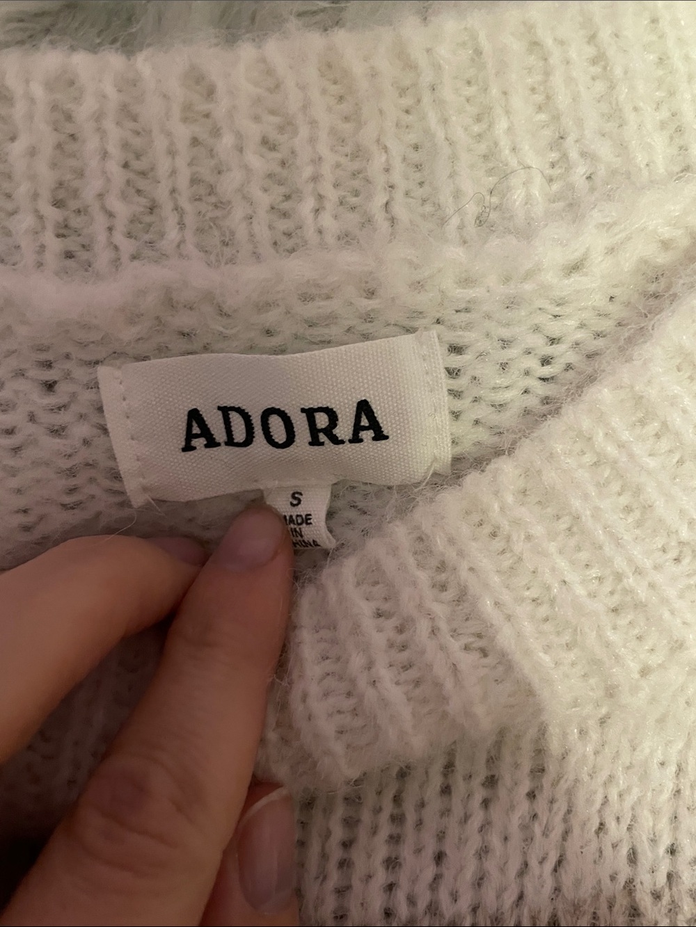 ADORA Soft White Ribbed Knit Sweater - Picture 2 of 3